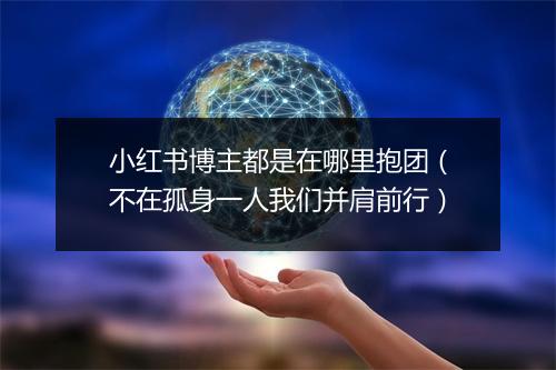 小红书博主都是在哪里抱团（不在孤身一人我们并肩前行）