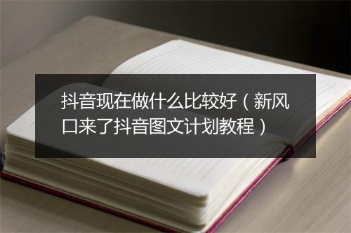 抖音现在做什么比较好（新风口来了抖音图文计划教程）