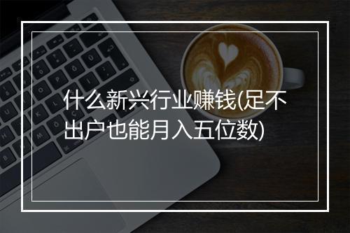什么新兴行业赚钱(足不出户也能月入五位数)