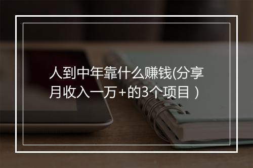 人到中年靠什么赚钱(分享月收入一万+的3个项目）