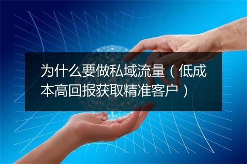 为什么要做私域流量（低成本高回报获取精准客户）