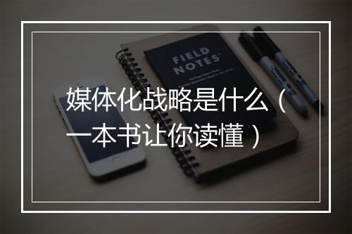 媒体化战略是什么（一本书让你读懂）