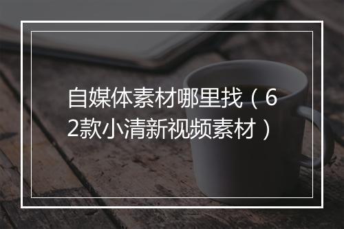 自媒体素材哪里找（62款小清新视频素材）