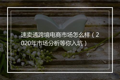 速卖通跨境电商市场怎么样（2020年市场分析等你入坑）