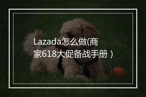 Lazada怎么做(商家618大促备战手册）
