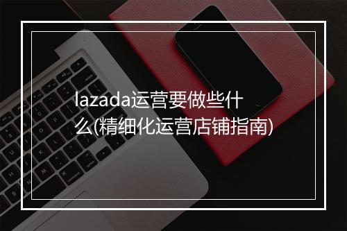 lazada运营要做些什么(精细化运营店铺指南)