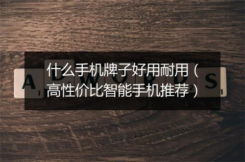 什么手机牌子好用耐用（高性价比智能手机推荐）
