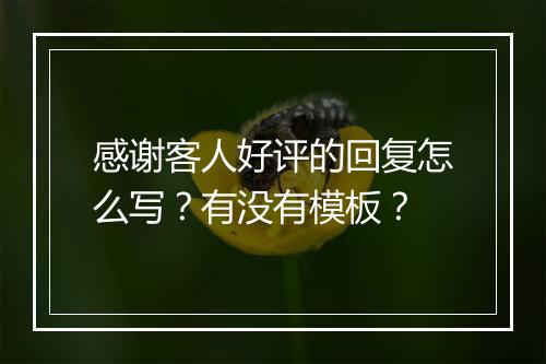 感谢客人好评的回复怎么写？有没有模板？