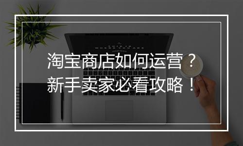 淘宝商店如何运营？新手卖家必看攻略！