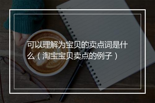 可以理解为宝贝的卖点词是什么（淘宝宝贝卖点的例子）