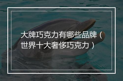 大牌巧克力有哪些品牌（世界十大奢侈巧克力）