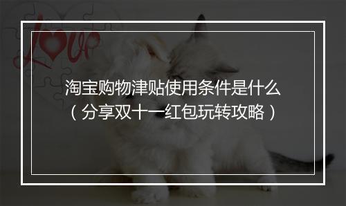 淘宝购物津贴使用条件是什么（分享双十一红包玩转攻略）