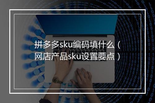 拼多多sku编码填什么（网店产品sku设置要点）