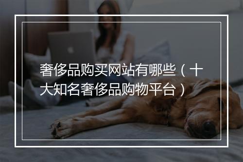奢侈品购买网站有哪些（十大知名奢侈品购物平台）