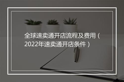全球速卖通开店流程及费用（2022年速卖通开店条件）