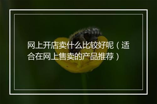 网上开店卖什么比较好呢（适合在网上售卖的产品推荐）