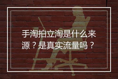 手淘拍立淘是什么来源？是真实流量吗？
