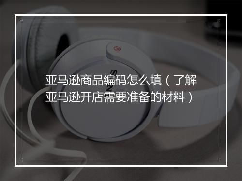 亚马逊商品编码怎么填（了解亚马逊开店需要准备的材料）