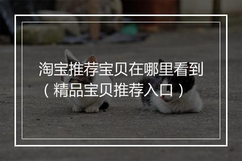 淘宝推荐宝贝在哪里看到（精品宝贝推荐入口）