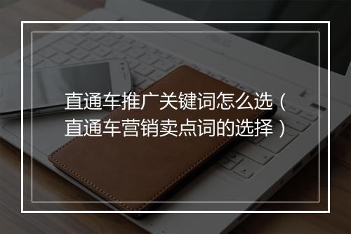 直通车推广关键词怎么选（直通车营销卖点词的选择）