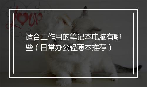 适合工作用的笔记本电脑有哪些（日常办公轻薄本推荐）