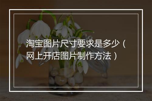 淘宝图片尺寸要求是多少（网上开店图片制作方法）
