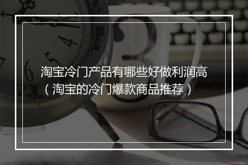 淘宝冷门产品有哪些好做利润高（淘宝的冷门爆款商品推荐）