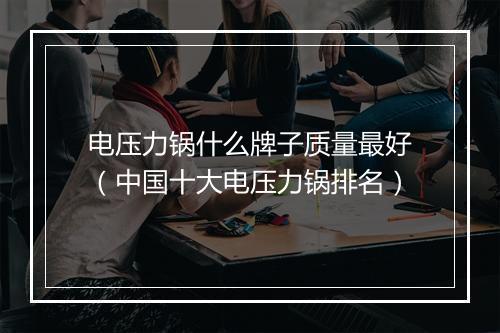 电压力锅什么牌子质量最好（中国十大电压力锅排名）