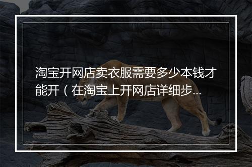 淘宝开网店卖衣服需要多少本钱才能开（在淘宝上开网店详细步骤）