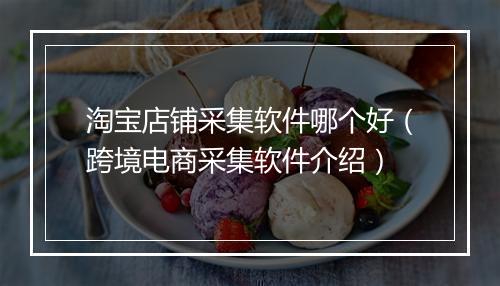 淘宝店铺采集软件哪个好（跨境电商采集软件介绍）