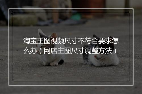 淘宝主图视频尺寸不符合要求怎么办（网店主图尺寸调整方法）