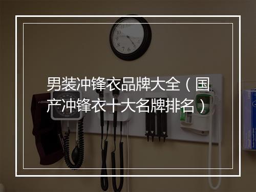 男装冲锋衣品牌大全（国产冲锋衣十大名牌排名）