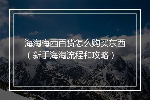 海淘梅西百货怎么购买东西（新手海淘流程和攻略）