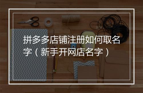 拼多多店铺注册如何取名字（新手开网店名字）