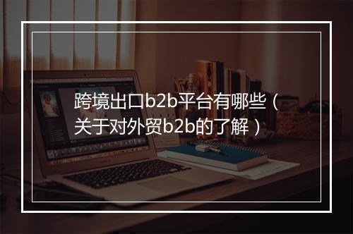 跨境出口b2b平台有哪些（关于对外贸b2b的了解）