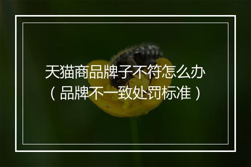 天猫商品牌子不符怎么办（品牌不一致处罚标准）