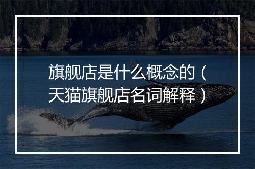 旗舰店是什么概念的（天猫旗舰店名词解释）