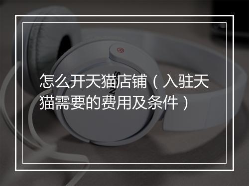 怎么开天猫店铺（入驻天猫需要的费用及条件）