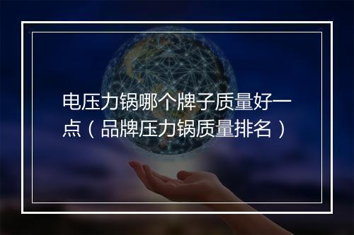 电压力锅哪个牌子质量好一点（品牌压力锅质量排名）