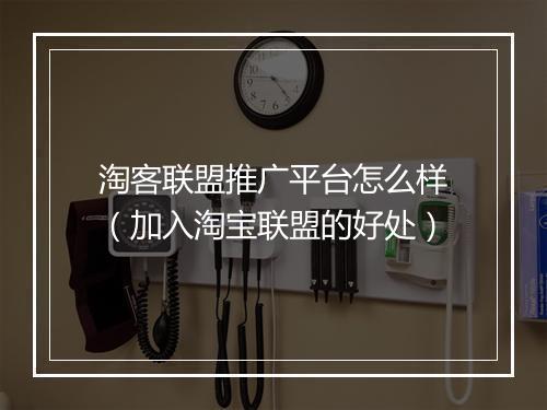 淘客联盟推广平台怎么样（加入淘宝联盟的好处）