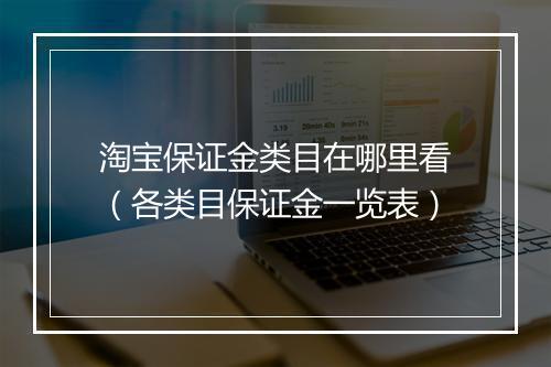淘宝保证金类目在哪里看（各类目保证金一览表）