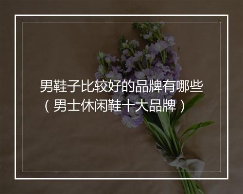 男鞋子比较好的品牌有哪些（男士休闲鞋十大品牌）