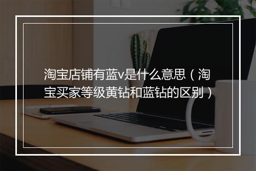 淘宝店铺有蓝v是什么意思（淘宝买家等级黄钻和蓝钻的区别）