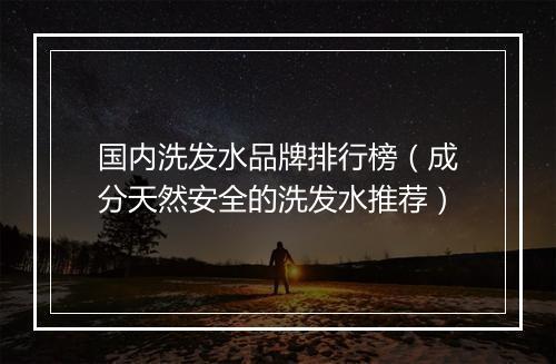 国内洗发水品牌排行榜（成分天然安全的洗发水推荐）