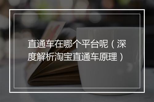 直通车在哪个平台呢（深度解析淘宝直通车原理）