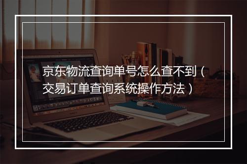 京东物流查询单号怎么查不到（交易订单查询系统操作方法）
