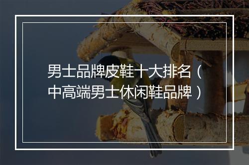 男士品牌皮鞋十大排名（中高端男士休闲鞋品牌）
