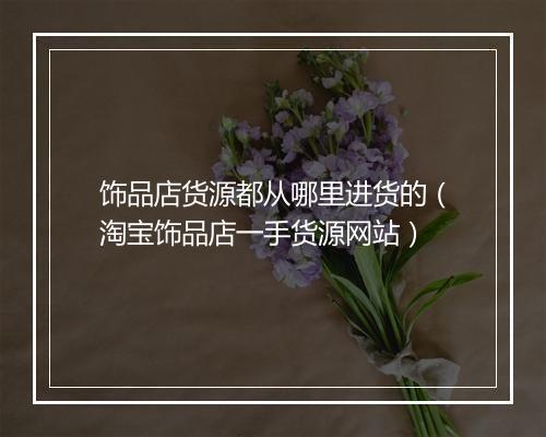 饰品店货源都从哪里进货的（淘宝饰品店一手货源网站）