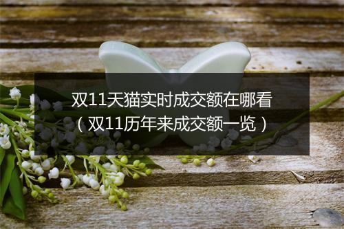 双11天猫实时成交额在哪看（双11历年来成交额一览）