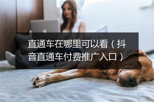 直通车在哪里可以看（抖音直通车付费推广入口）